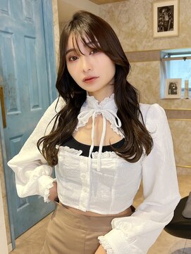 ロンド ストラーダ 心斎橋(Lond strada) 韓国前髪顔周りロング×デザインカラー[心斎橋/髪質改善]