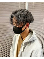 メンズカット ツイストスパイラルパーマ センターパート
