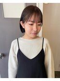 暗髪 × ミニボブ