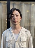 大人パーマスタイル/サイドパート/ニュアンスパーマ