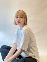 アロン(Allons Ginza)&nbsp;★くびレイヤーエモージュ斜めバング小顔愛されブリーチカラー