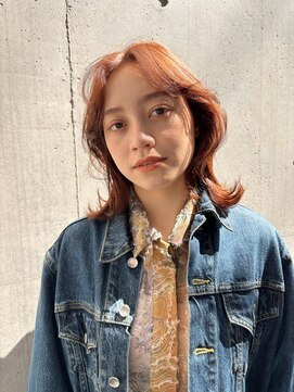 レジュアル(RESSUAL) ホワイトグレージュミニウルフデジタルパーマチェリーブラウン