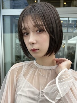 アミー 駒澤(Ammy komazawa) #切りっぱなしボブ #前下りボブ #透明感カラー #白髪染め