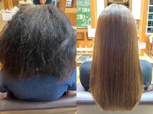 高濃度水素ストレートの実力3.持続する艶と指通りに感動☆