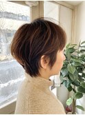 ボリューム残し髪質改善ストレートすっきり丸みマッシュショート