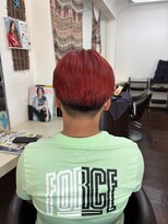 ヘアー デザイン アリス 都賀店(Hair Design alice)&nbsp;メンズハイトーン赤系＋刈り上げ