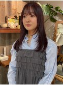 顔まわりレイヤー　暖色系カラー　ブリーチなしダブルカラー