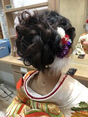 成人式卒業式に合う着物アップヘアスタイル ［延山瞳styling］