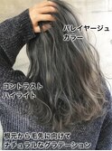 20代30代★グレージュハイライトで大人クール♪透明感