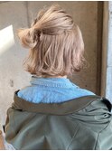 外はねナチュラルボブミルクティーベージュカラー20代30代