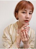 【Juno鹿児島中央店】ミニボブ×オレンジカラー