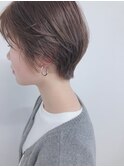 ショートスタイル×ピンクブラウン