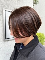 アース 稲毛海岸店(HAIR&MAKE EARTH) センターパートのショートボブ