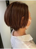 切りっぱなしボブ/美髪/ピンクブラウン[佐賀駅]