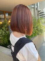 マシェリ バイ ハセ(ma cherie by HASE) 切りっぱなしボブ オレンジブラウン