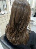 セミロング+シルバーベージュ