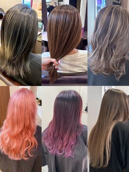 アンビ ウィズ ティアラ ビューティ サロン(ambi×Tiara BEAUTY SALON)の写真/髪質や髪色に合わせてカラー剤を調合。髪質改善も叶うデザインカラー☆白髪ぼかしハイライトも対応可能！