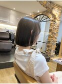 ミニボブタッセルカットあごライン前下がりボブ韓国ボブ