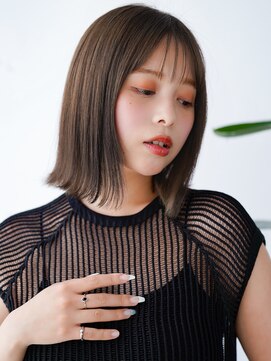 レノラ 本町(LENORA) インナーカラー外ハネボブパーマくびれボブくびれミディアムボブ
