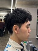 刈り上げアップバングスパイキーショートパーマスパイラルパーマ