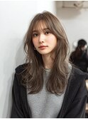 顔周りカットハッシュカットダークブラウンワンホンレイヤー韓国