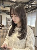 【raffine小森】ロングレイヤー/オリーブベージュ/20代30代/成増