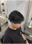 波巻きパーマ