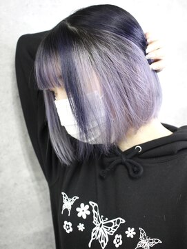 ディア(.eer) インナーカラー パープル&ラベンダーホワイト  アンブレラカラー