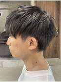メンズ/アップバング/ツーブロックマッシュ/束感ショート波巻き
