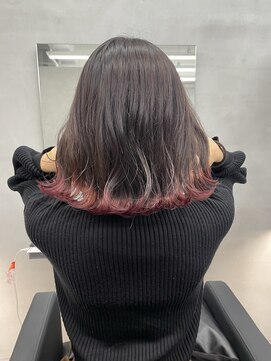 ジエクト カナウ(The Ect canow) 裾カラーボブ/チェリーピンク/ピンクパープル/ピンクカラー