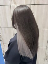アース 郡山コスモス通り店(HAIR&MAKE EARTH)&nbsp;ハイトーンカラーインナーカラーミルクティーベージュ20代前髪
