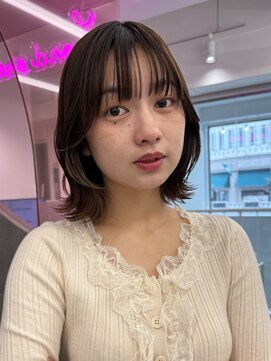 ロンドワン 三宮元町(Lond one) ボブ/切りっぱなしボブ/タッセルボブ/ダークグレー/ミニボブ