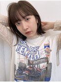 kico☆20代30代ボブショート×シースルーバング×グレーベージュ