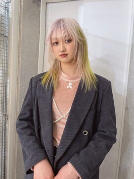 パレット 難波(Palette) セミロングアンブレラカラーミニウルフショートウルフ前髪50代