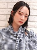 ぱつっとボブ×シースルーバング×ストレート