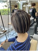 【登戸/向ヶ丘遊園】ショートボブ/白髪ぼかし