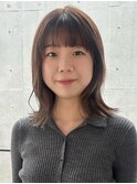 ブラウンカラーレイヤースタイルミディアムヘア