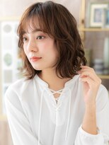 カバーヘア ブリス 大宮西口(COVER HAIR bliss)&nbsp;斜めバングドライパーマひし形抜け感ボブディc7大宮20代30代40代