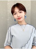 ハンサムショート/丸みショートボブ/20代30代40代50代/顔周り