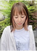 フェイスフレーミングカラー結べる長さのボブシースルーバング
