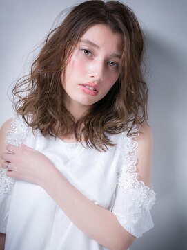カバーヘア イヴ 戸頭店(COVER HAIR EVE) 外国人風カールのグラマラス小顔セミディw戸頭20代30代40代