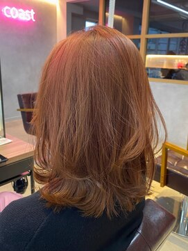 ザコーストバイネオリーブ 辻堂店(The coast by neolive) 春の暖色カラー　くびれミディアムレイヤー