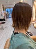 外ハネ【切りっぱなしボブ】グラデーションカラー 20代30代