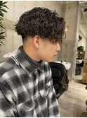 センターパート×ツイストスパイラル波巻きパーマ