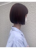 ブリーチなしレッドブラウン♪顔まわりカット 暖色カラー