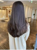 パープルベージュ レイヤーカット ロング