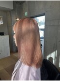 髪質改善ケアカラーエステ×ピンクベージュ