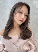 レイヤーロング/ヘルシースタイル/韓国ヘア/ベビーピンク/新宿