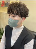 刈り上げパーマ/刈り上げマッシュショート/メンズライクパーマ