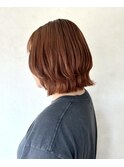 オレンジペコベージュカラー・くびれミディボブ